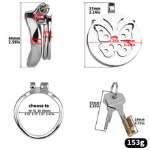 Lade das Bild in den Galerie-Viewer, Steel Butterfly Flat Chastity Lock - 12
