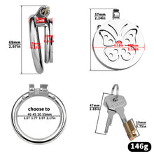 Lade das Bild in den Galerie-Viewer, Steel Butterfly Flat Chastity Lock - 13
