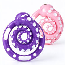 Load image into Gallery viewer, Purple and pink tentacle chastity cages shown together
