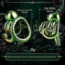 Lade das Bild in den Galerie-Viewer, The Eye of Cthulhu's Chastity Cage dimensions showing 50mm, 44mm, 5mm
