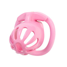 Lade das Bild in den Galerie-Viewer, Pink ventilated beginner resin chastity cage front view
