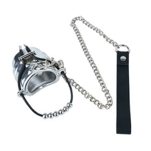 Afbeelding in Gallery-weergave laden, Ventilated Weighted Stainless Steel Chastity Cage with Chain – beaded rope cage with chain
