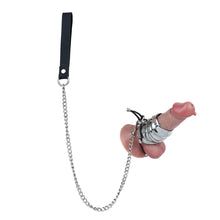 Load image into Gallery viewer, Rounded Weighted Stainless Steel Chastity Cage with Chain and Strap
