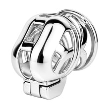 Lade das Bild in den Galerie-Viewer, Three-quarter view of Yaokai chastity cage with base ring
