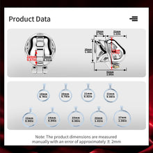 Lade das Bild in den Galerie-Viewer, Product data diagram with cage and ring measurements for Yaokai chastity cage
