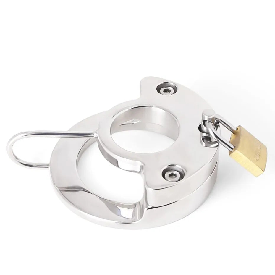 CHASTITY TRAINING DEVICE LOCKABLE HEAVY COCK RING