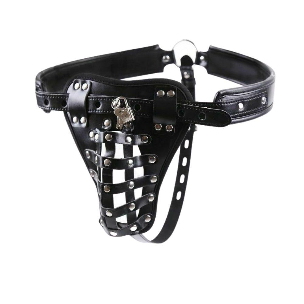 Black Leather Male Chastity panties – chastity-devices