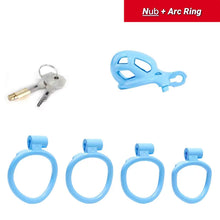 Load image into Gallery viewer, Nub | Blue Cobra Male Chastity Cage with 4 Rings
