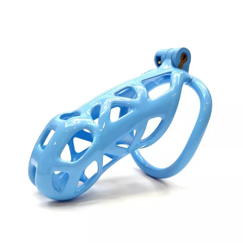 Maxi | Blue Cobra Male Chastity Cage with 4 Rings