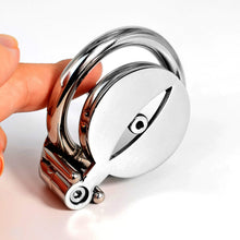 Load image into Gallery viewer, Men&#39;s stainless steel flat short with a chastity lock
