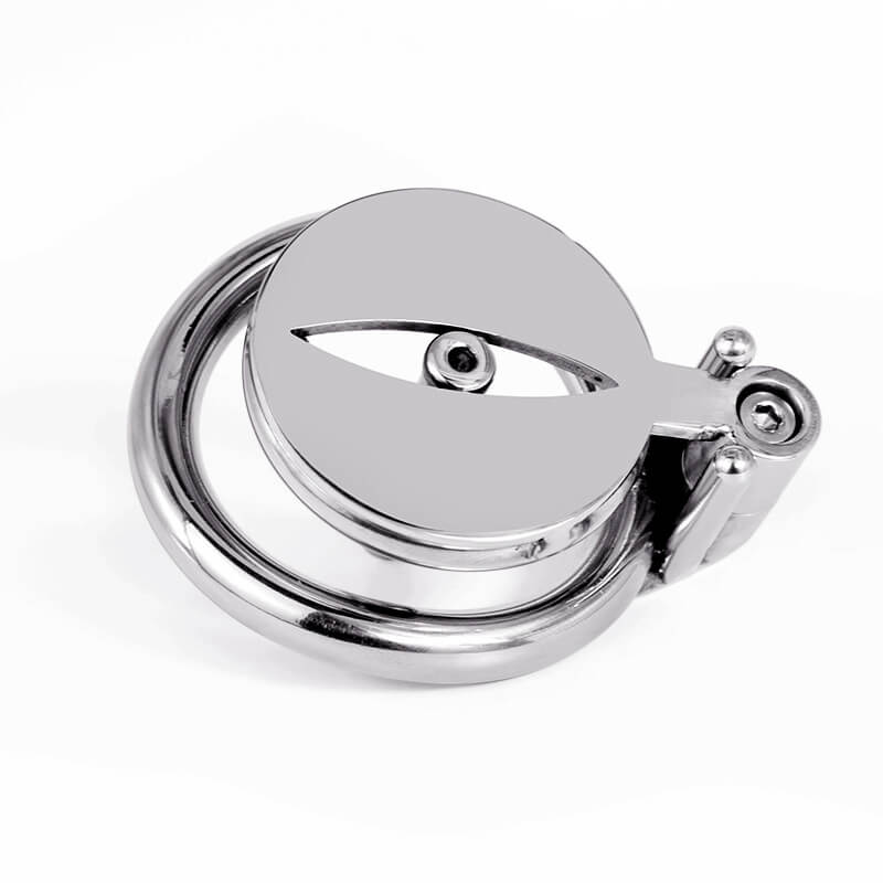 Men's stainless steel flat short with a chastity lock