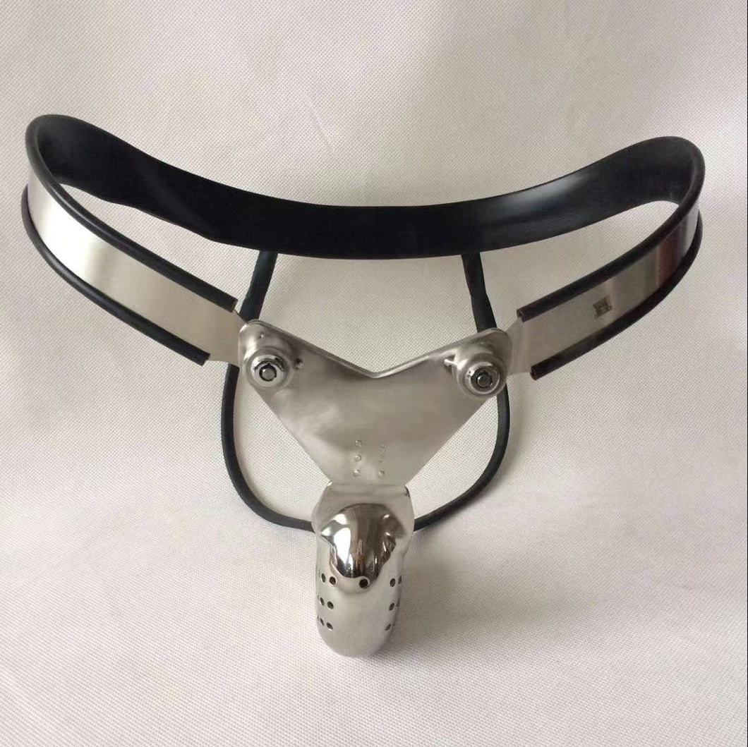 Heart-Shaped Stainless Steel Male Chastity Belt