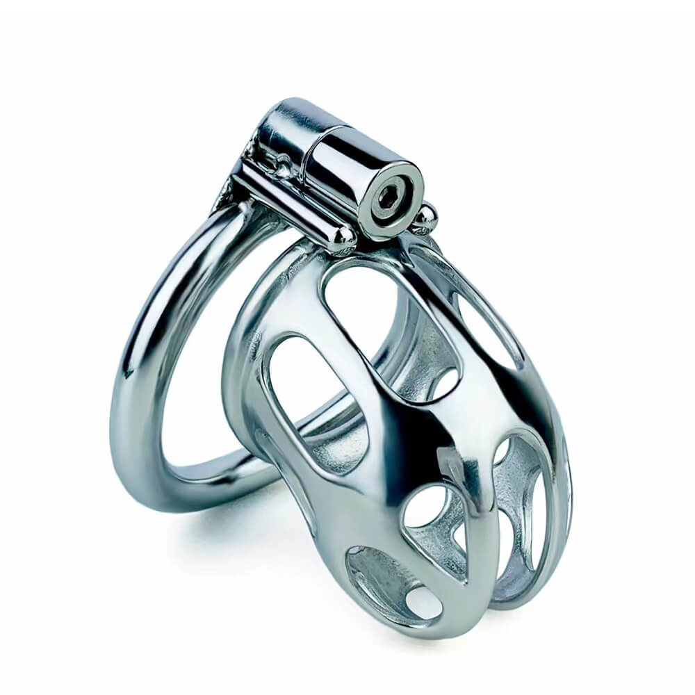 New Stainless Steel Chastity Cage With Uneven Ring – chastity-devices