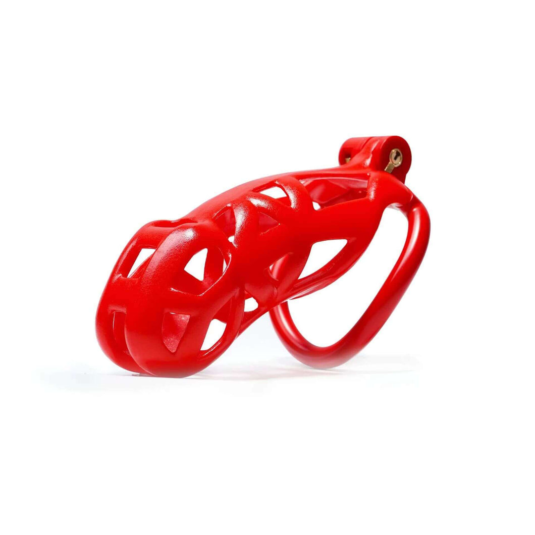 Maxi Red Cobra Male Chastity Cage with 4 Rings