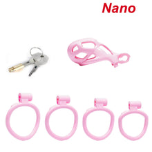 Load image into Gallery viewer, Nano | Pink Cobra Male Chastity Cage with 4 Rings
