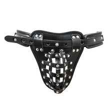 Load image into Gallery viewer, Black Leather Male Chastity panties
