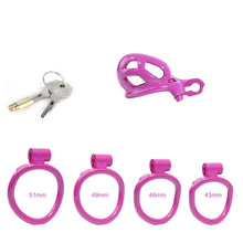 Load image into Gallery viewer, Nub Purple Cobra Male Chastity Cage with 4 Rings
