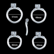 Load image into Gallery viewer, Nano Silver Cobra Male Chastity Cage With 4 Rings
