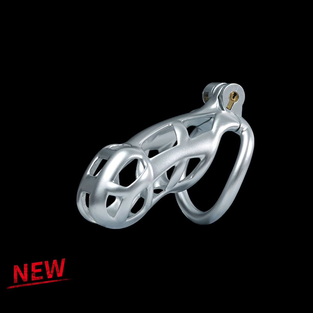 Standard Silver Cobra Male Chastity Cage With 4 Rings