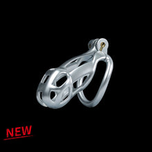 Load image into Gallery viewer, Small Silver Cobra Male Chastity Cage With 4 Rings
