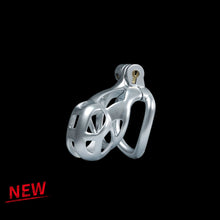 Load image into Gallery viewer, Nano Silver Cobra Male Chastity Cage With 4 Rings
