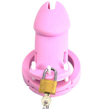 Load image into Gallery viewer, Silicone Chastity Cage Pink &amp; Short
