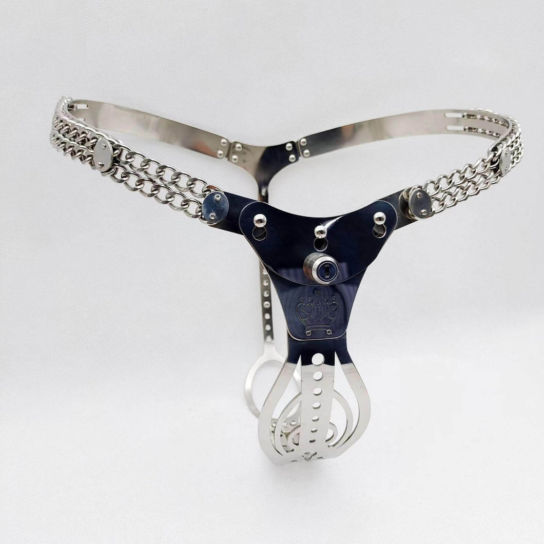 Stainless Steel 2.0 Hollowed Out Adjustable Chastity Belt For Female