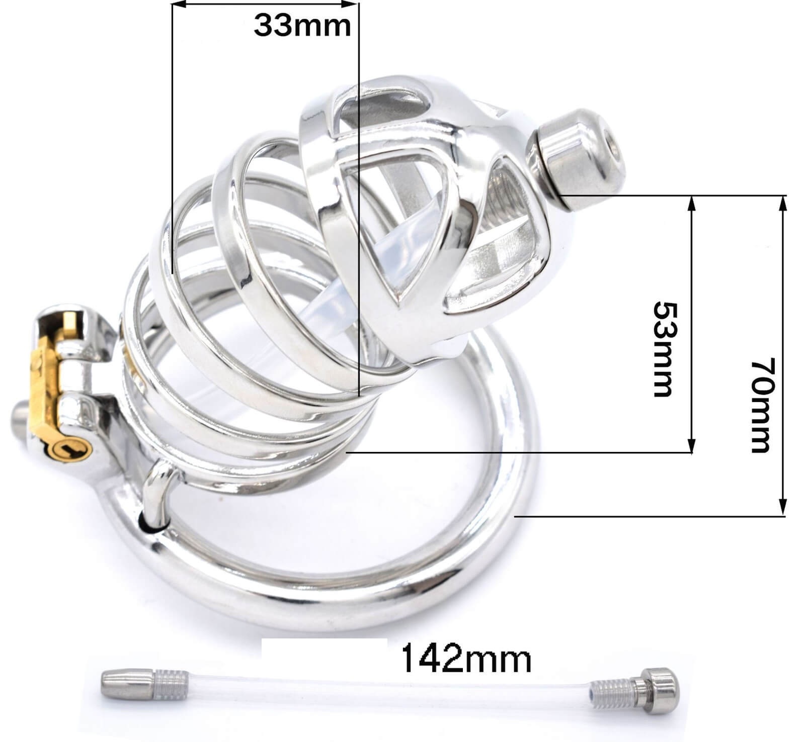 Stainless Steel Chastity Device With Urethral tube – chastity-devices