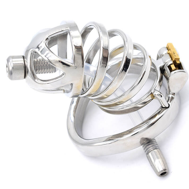 Stainless Steel Chastity Device With Urethral tube