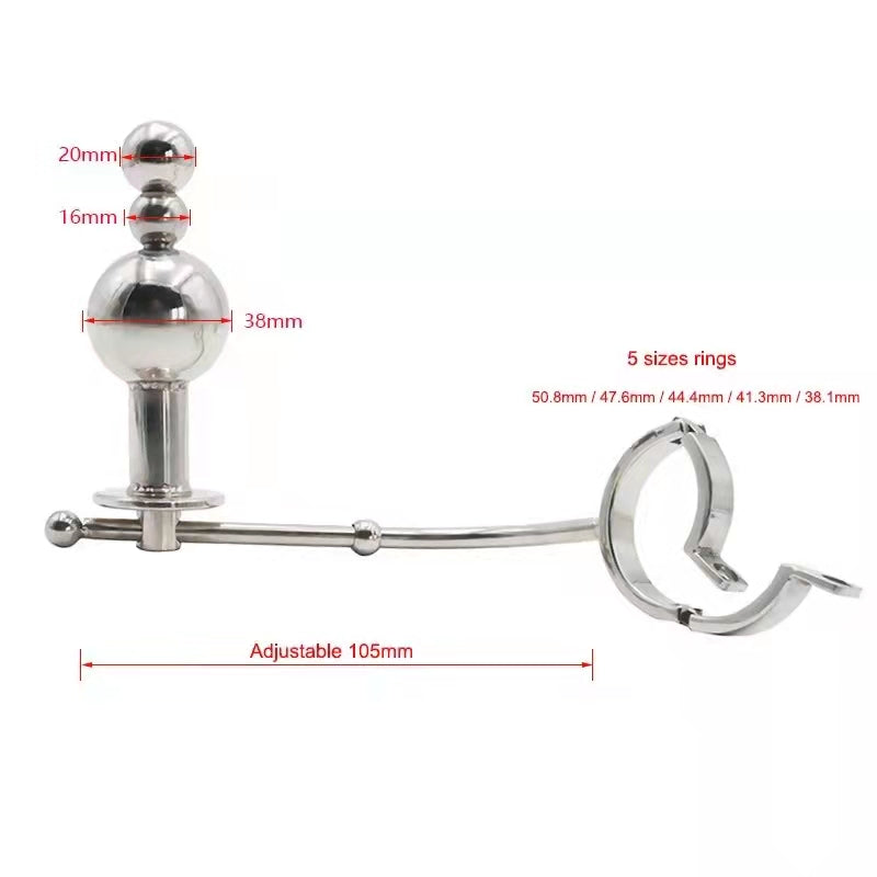 Peniskfig mit Butt Plug-Aufsatz und Harnrhrensonde, 4,5 cm lang   chastity-devices